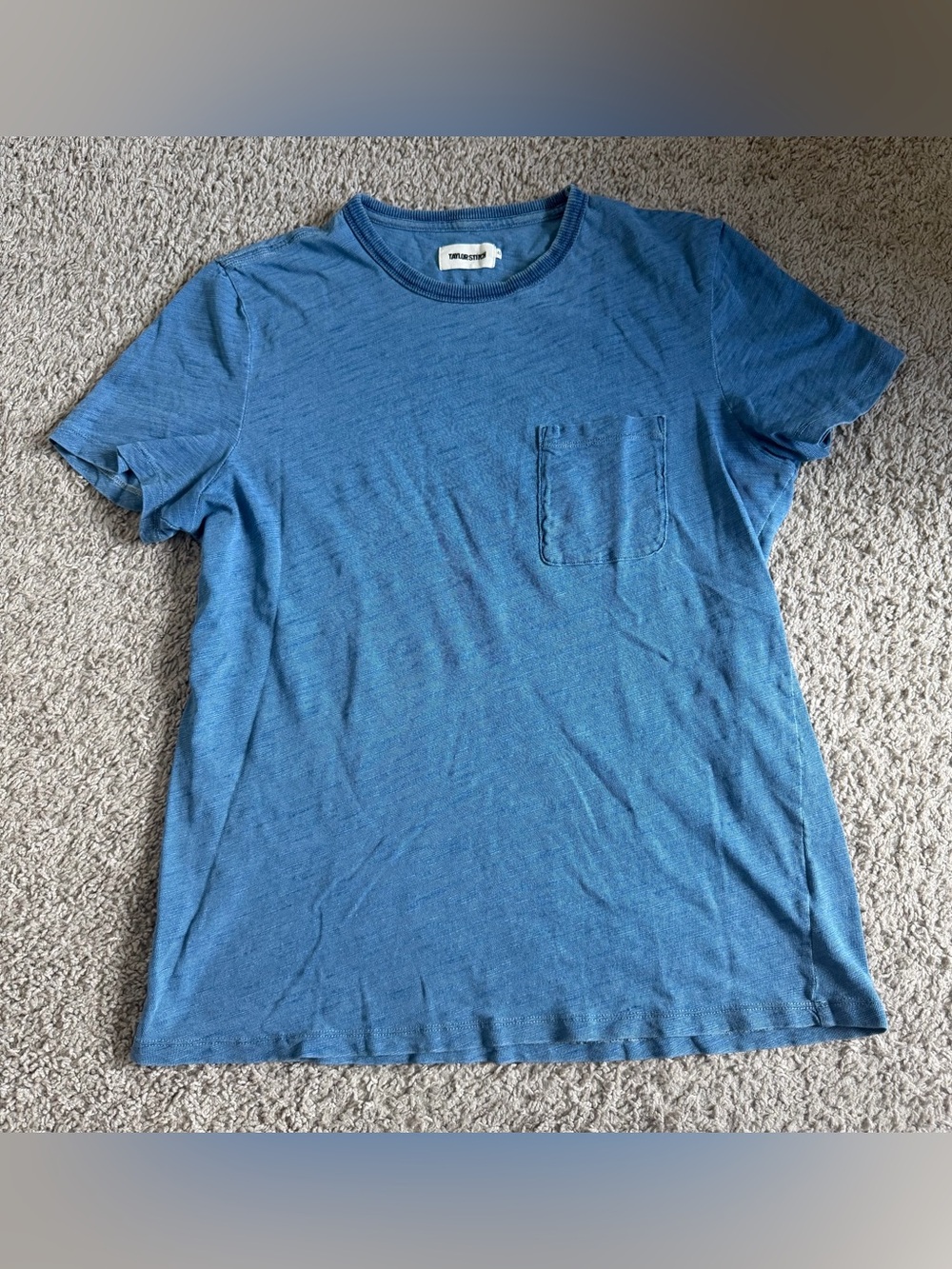 Taylor Stitch Heather Dyed Indigo Short Sleeve Pocket Tee T Shirt